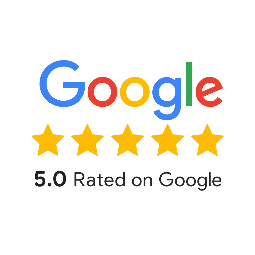 Rated 5.0 stars on Google